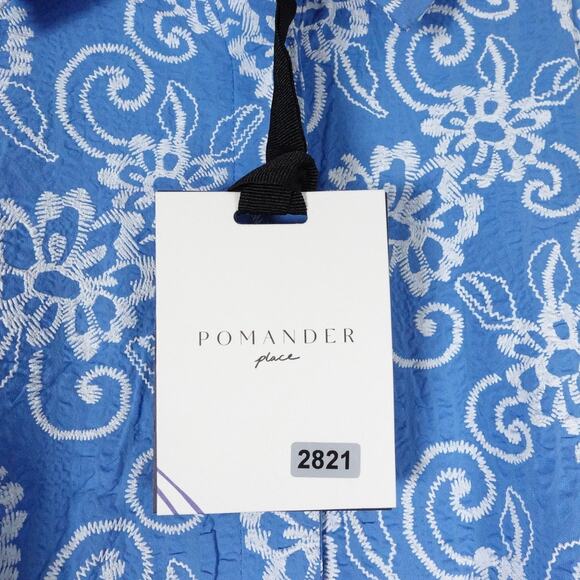 New Tuckernuck Riviera Painted Chintz Aurora Blue Floral Dress Retro Mod XL NWT - Picture 14 of 16